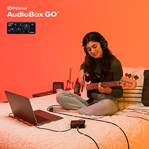 PreSonus AudioBox GO | USB-C Audio Interface for music production with Studio One DAW Recording Software, Music Tutorials, Sound Samples and Virtual Instruments PreSonus AudioBox GO | USB-C Audio Interface for music production with Studio One DAW Recording Software, Music Tutorials, Sound Samples and Virtual Instruments